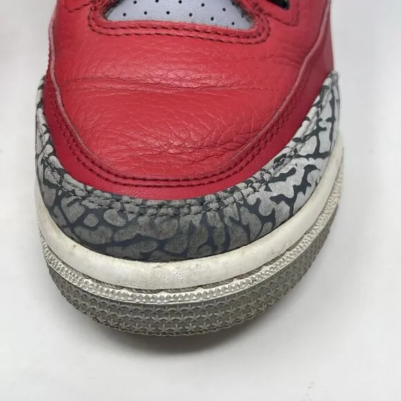 Nike Air Jordan 3 III Retro Red Cement Fire Shoes Sneakers Youth Size 5