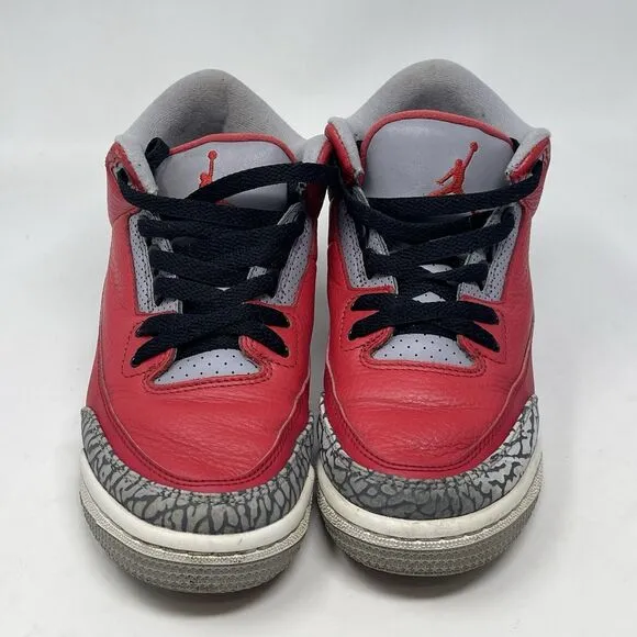 Nike Air Jordan 3 III Retro Red Cement Fire Shoes Sneakers Youth Size 5