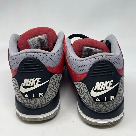 Nike Air Jordan 3 III Retro Red Cement Fire Shoes Sneakers Youth Size 5