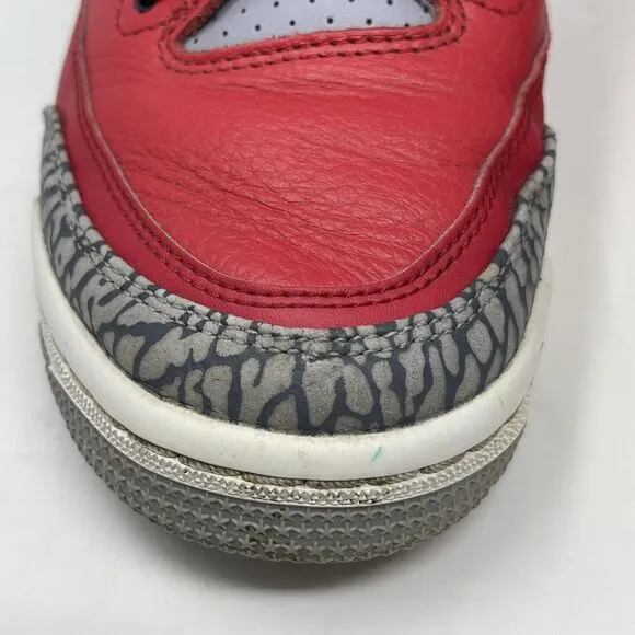 Nike Air Jordan 3 III Retro Red Cement Fire Shoes Sneakers Youth Size 5