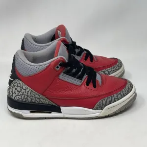 Nike Air Jordan 3 III Retro Red Cement Fire Shoes Sneakers Youth Size 5
