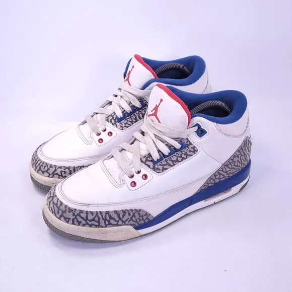 Nike Air Jordan 3 Retro Athletic Lace Up Shoe Youth Boys Size 7 854261-106 White