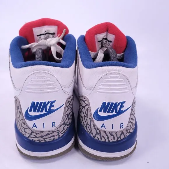 Nike Air Jordan 3 Retro Athletic Lace Up Shoe Youth Boys Size 7 854261-106 White