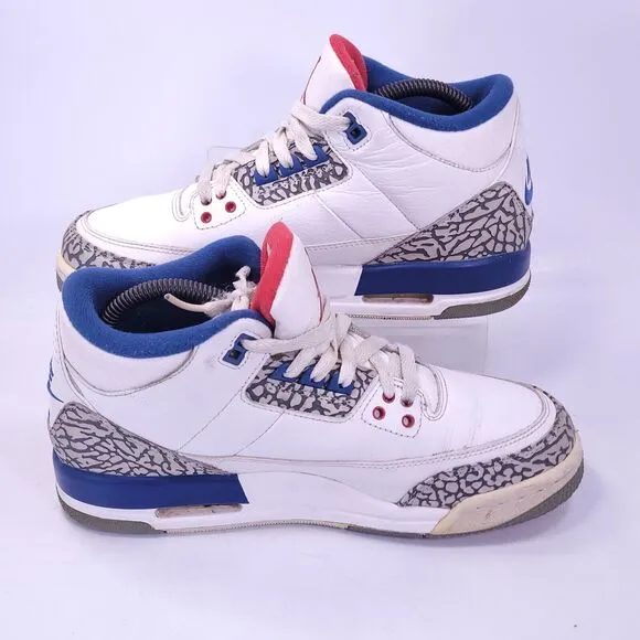 Nike Air Jordan 3 Retro Athletic Lace Up Shoe Youth Boys Size 7 854261-106 White