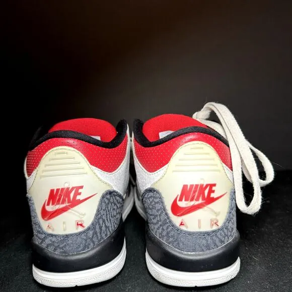 Nike Air Jordan 3 Retro Denim SE GS Fire Red Men's Shoes - Size 4