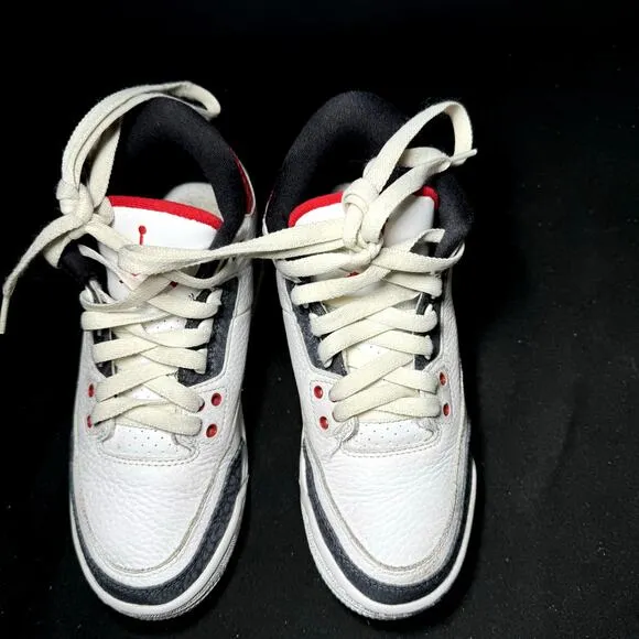 Nike Air Jordan 3 Retro Denim SE GS Fire Red Men's Shoes - Size 4