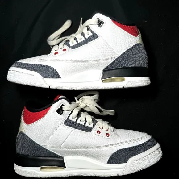 Nike Air Jordan 3 Retro Denim SE GS Fire Red Men's Shoes - Size 4