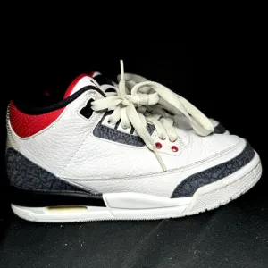 Nike Air Jordan 3 Retro Denim SE GS Fire Red Men's Shoes - Size 4