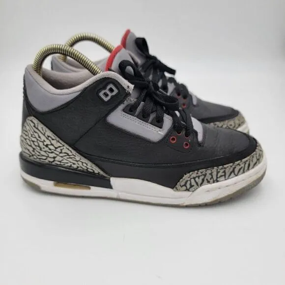 Nike Air Jordan 3 Retro GS Cement Sneakers - Size 7Y Womens 8.5 398614-010