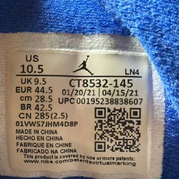 Nike Air Jordan 3 Retro Racer Blue Men's Shoes - Size 10.5