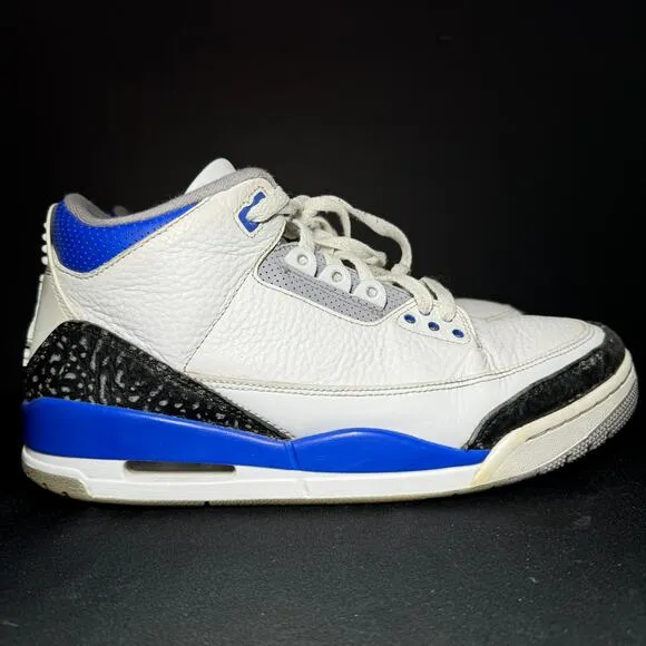 Nike Air Jordan 3 Retro Racer Blue Men's Shoes - Size 10.5