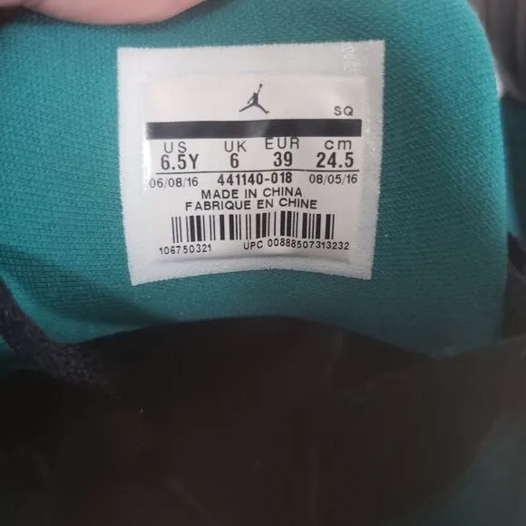 Nike Air Jordan 3 Retro GS Rio Teal Black 441140-018 Youth 6.5Y Shoes Sneakers