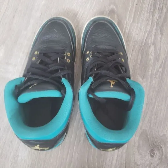 Nike Air Jordan 3 Retro GS Rio Teal Black 441140-018 Youth 6.5Y Shoes Sneakers