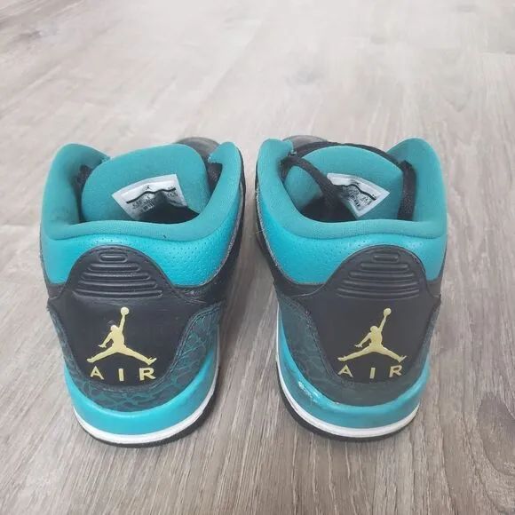Nike Air Jordan 3 Retro GS Rio Teal Black 441140-018 Youth 6.5Y Shoes Sneakers