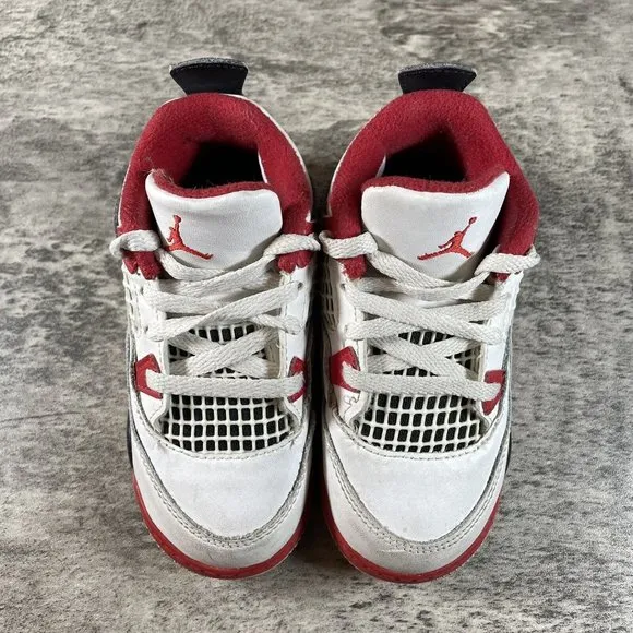 Nike Air Jordan 4 IV Retro Fire Red White 2020 BQ7670-160 Toddler Shoes size 8C