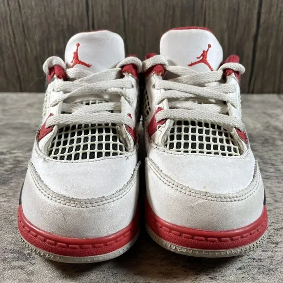 Nike Air Jordan 4 IV Retro Fire Red White 2020 BQ7670-160 Toddler Shoes size 8C