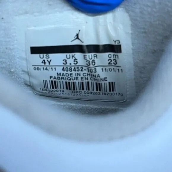 Nike Air Jordan 4 Retro OG White‎ Cement 2016 408452-103 Youth Size 4Y Rare