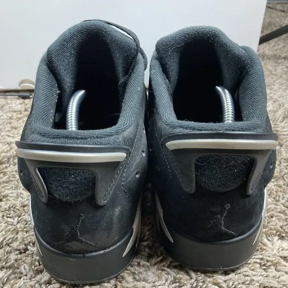 Nike Air Jordan 6 Retro Low Men 11 Black Metallic Silver White Shoes 304401-003