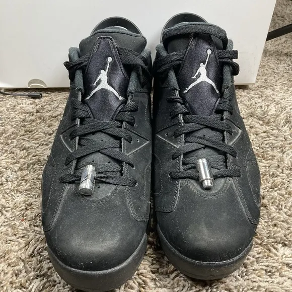 Nike Air Jordan 6 Retro Low Men 11 Black Metallic Silver White Shoes 304401-003