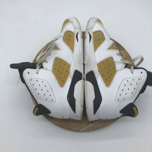 Nike Air Jordan 6 Retro Sneaker Boys 3Y Cool Yellow Ochre Lace Up Shoes Athletic
