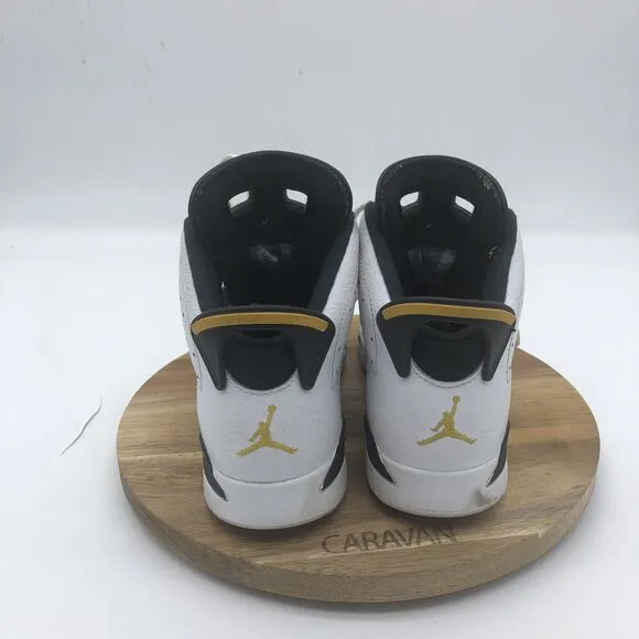 Nike Air Jordan 6 Retro Sneaker Boys 3Y Cool Yellow Ochre Lace Up Shoes Athletic