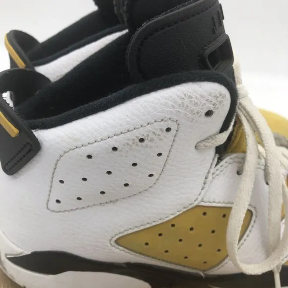 Nike Air Jordan 6 Retro Sneaker Boys 3Y Cool Yellow Ochre Lace Up Shoes Athletic