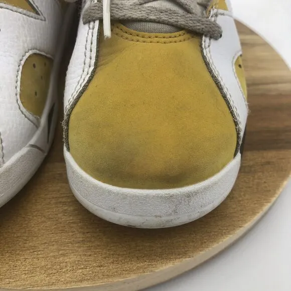 Nike Air Jordan 6 Retro Sneaker Boys 3Y Cool Yellow Ochre Lace Up Shoes Athletic