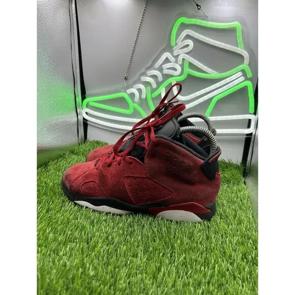 Nike Air Jordan 6 Retro Toro Red Boys Size 3Y Athletic Shoes Sneakers DV3605-600