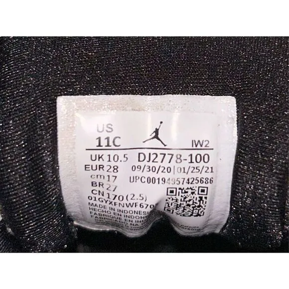 Nike Air Jordan 7 Retro  Boys 11c Flint White Varsity Purple Grey DJ2778-100