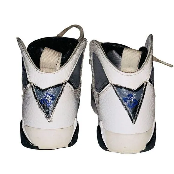 Nike Air Jordan 7 Retro  Boys 11c Flint White Varsity Purple Grey DJ2778-100