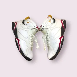 Nike Air Jordan 7 Retro Men Size 11.5 304775-104 White Bronze-Cardinal Red Shoes