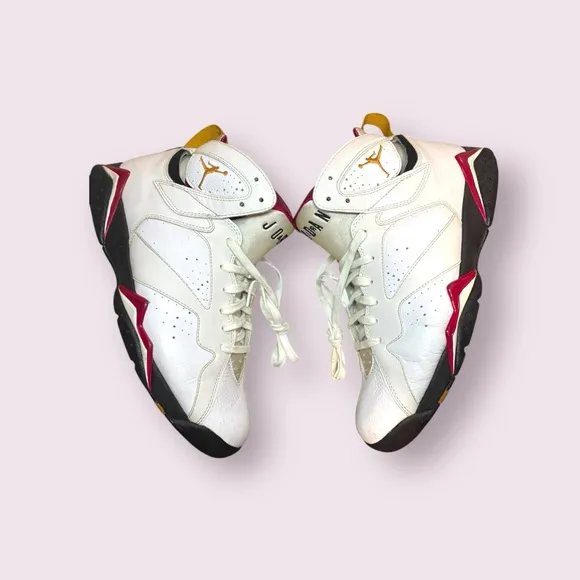 Nike Air Jordan 7 Retro Men Size 11.5 304775-104 White Bronze-Cardinal Red Shoes