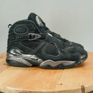 Nike Air Jordan 8 Retro Chrome Mens Size 9 Shoes Black Silver Basketball BEATERS