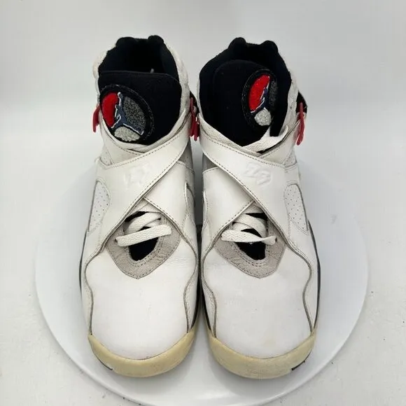 Nike Air Jordan 8 Retro Youth Sz 7Y  305368-103 White Black Red Basketball Shoes