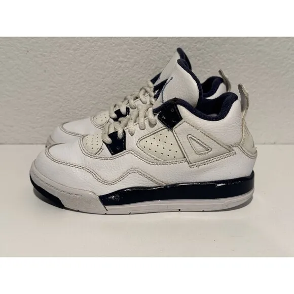 Nike Air Jordan IV 4 Retro LS PS LEGEND BLUE Shoes Youth Sz 12.5C 707430-107