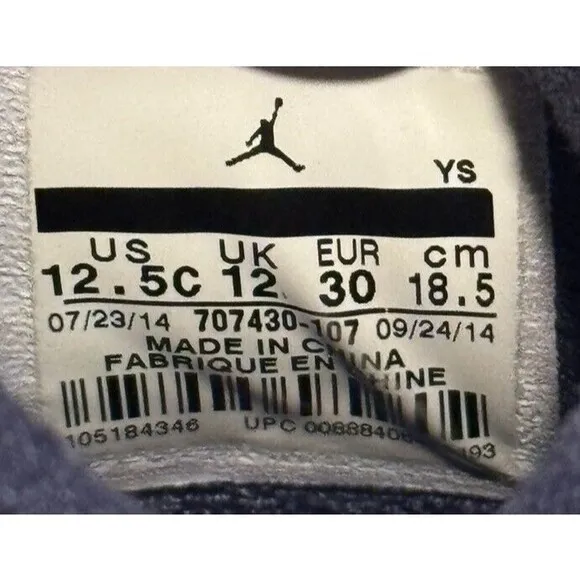 Nike Air Jordan IV 4 Retro LS PS LEGEND BLUE Shoes Youth Sz 12.5C 707430-107