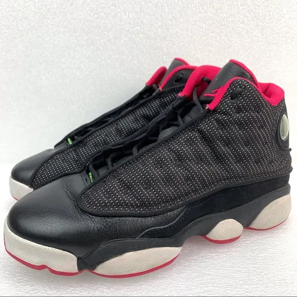NIKE Air Jordan Retro 13 GG Black Pink Sneaker Shoes - Kids 6Y