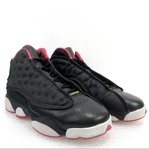 NIKE Air Jordan Retro 13 GG Black Pink Sneaker Shoes - Kids 6Y