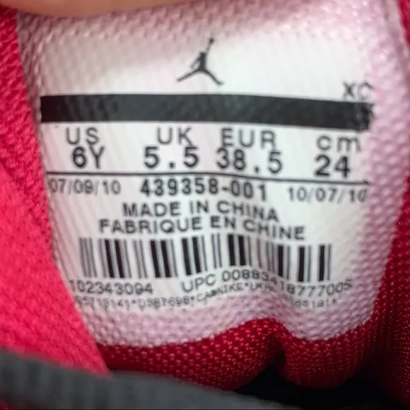NIKE Air Jordan Retro 13 GG Black Pink Sneaker Shoes - Kids 6Y