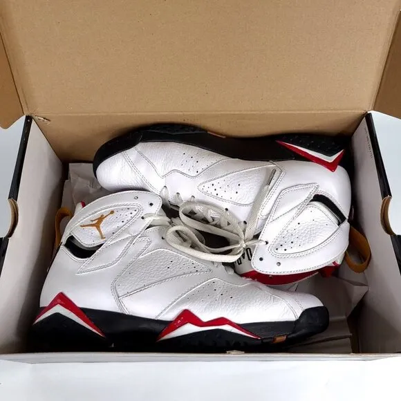 Nike Air Jordan Retro 7 White Cardinal 2011 Basketball Shoes Men's Size  8.5