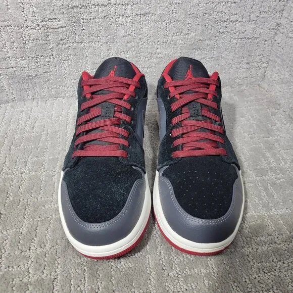 Nike Air Jordan Retro Low 1 2013 Men's Size 9 US Black Red Grey Shoes 553558-002