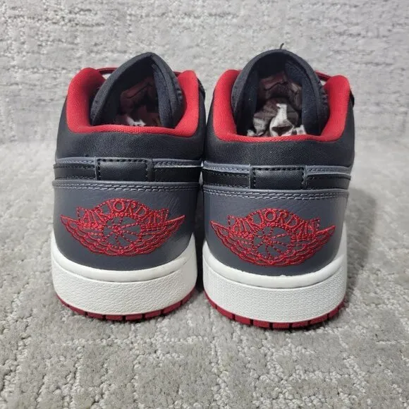 Nike Air Jordan Retro Low 1 2013 Men's Size 9 US Black Red Grey Shoes 553558-002