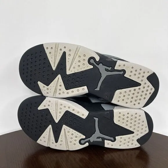 Nike Air Jordan Shoes 6 Retro Youth Boys 1.5 Gray Black  Athletic Sneaker 384666