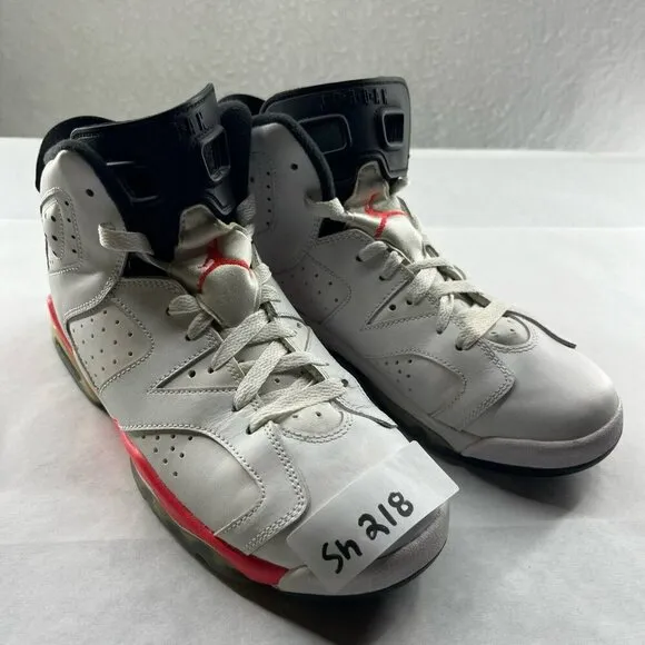 Nike Air Jordan Shoes Youth Sz 7Y White Retro Infrared Lace Up Athletic Sneakers