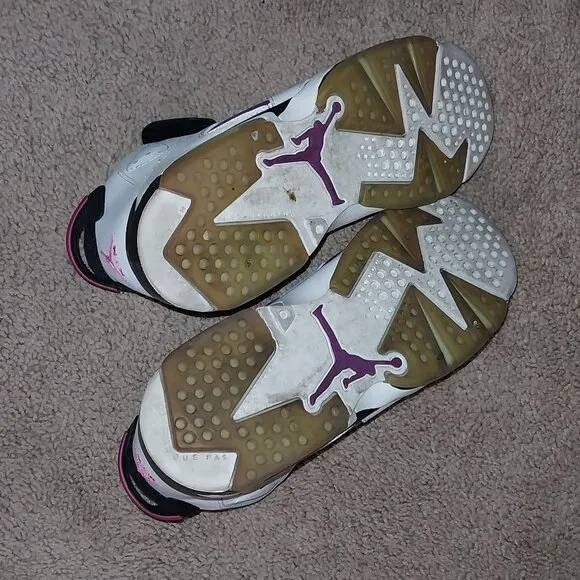 Nike Air Jordan VI 6 Retro White Bright Grape GS 7Y Women’s 8.5