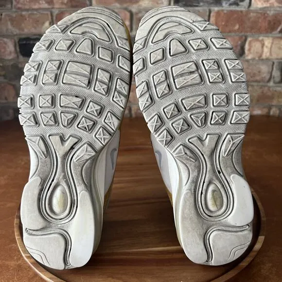 Nike Air Max 97 SE White Gold Retro Shoes Sneakers AQ4137-001 Women's 9
