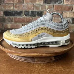 Nike Air Max 97 SE White Gold Retro Shoes Sneakers AQ4137-001 Women's 9