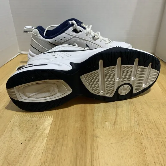 Nike Air Monarch 4 White Navy Retro Men Size 14 Casual Chunky Shoes 415445-102