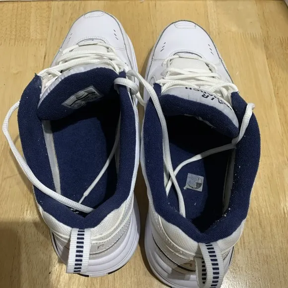 Nike Air Monarch 4 White Navy Retro Men Size 14 Casual Chunky Shoes 415445-102