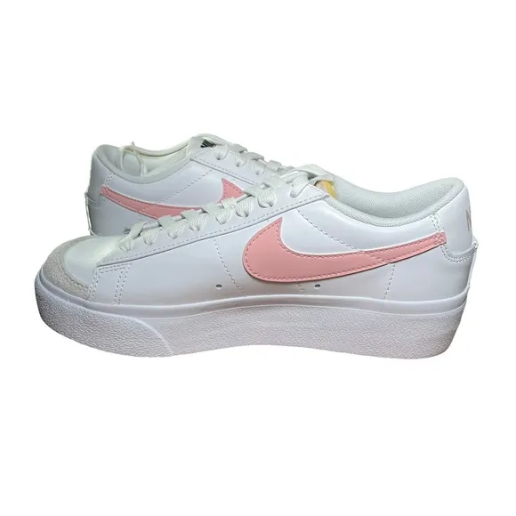 Nike Blazer Low Platform White Pink Glaze Casual Shoes DJ0292-103 Women Size 10